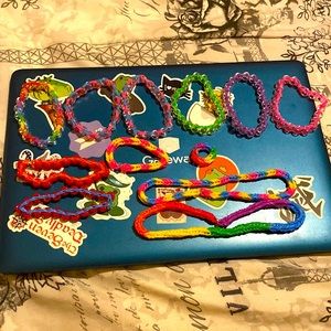 homemade bracelets, rings and necklaces